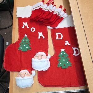 Homemade Mom And Dad Christmas Stockings, Door Knob Covers 7 Stockings